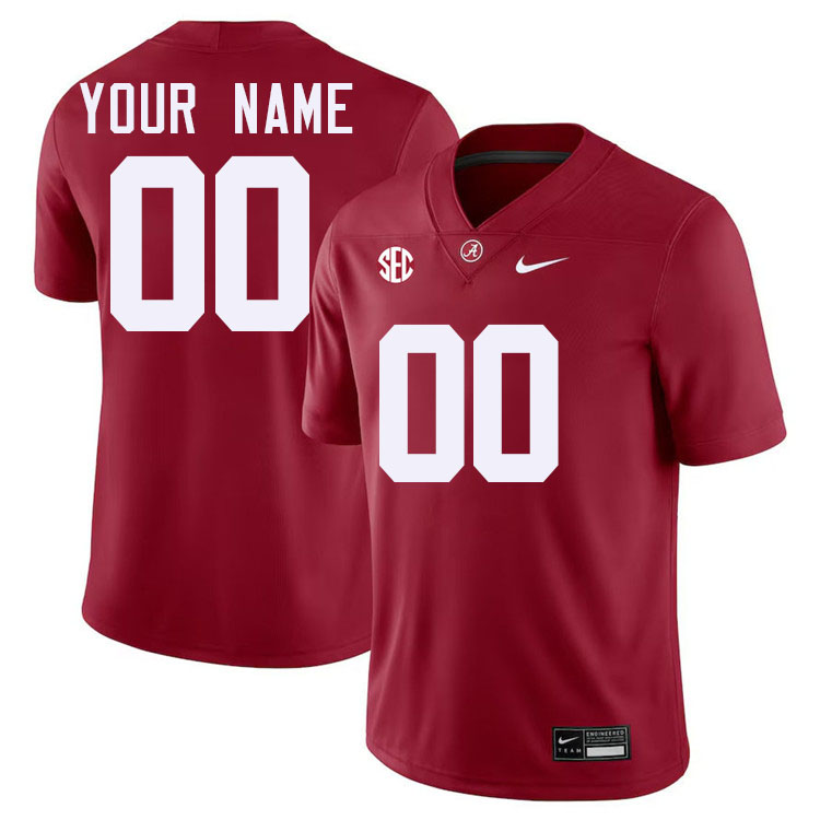 Custom Alabama Crimson Tide Name And Number Football Jersey-Crimson